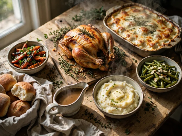 Easy sunday dinner spread
